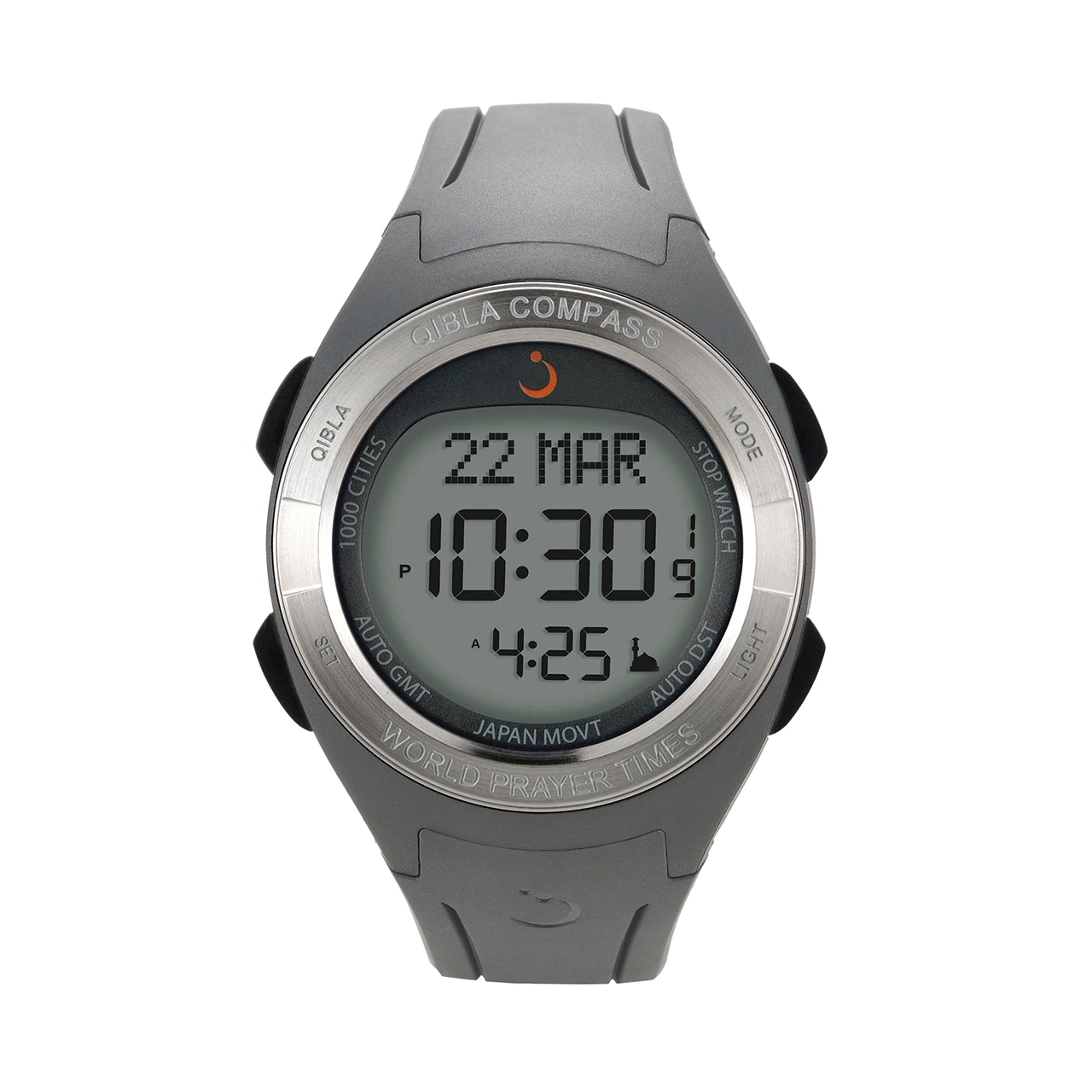 WQ-18_alfajr_sport_qibla_watch_gray Sport Qibla Watch WQ-18 Gray - Image 1